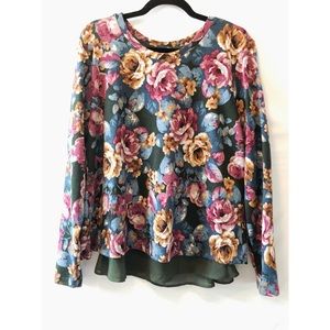 Wallphaper Green Floral Sweater